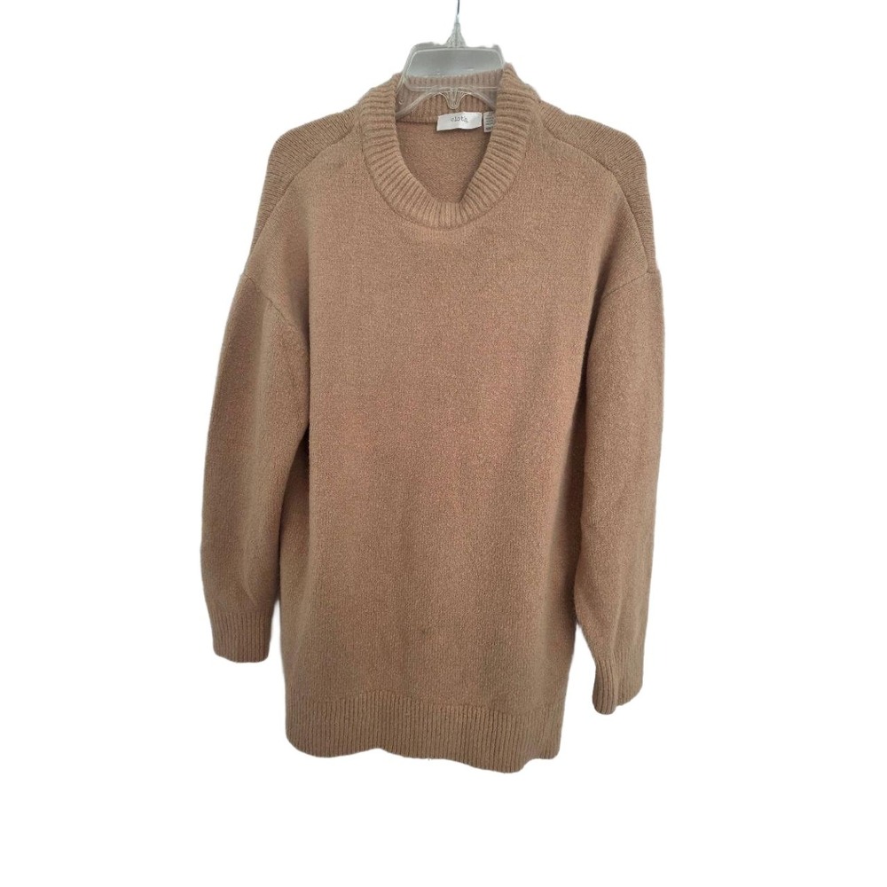 Cloth By RD Tan‎ Camel Fuzzy Knitted Crew Neck Casual Pullover Sweater Medium